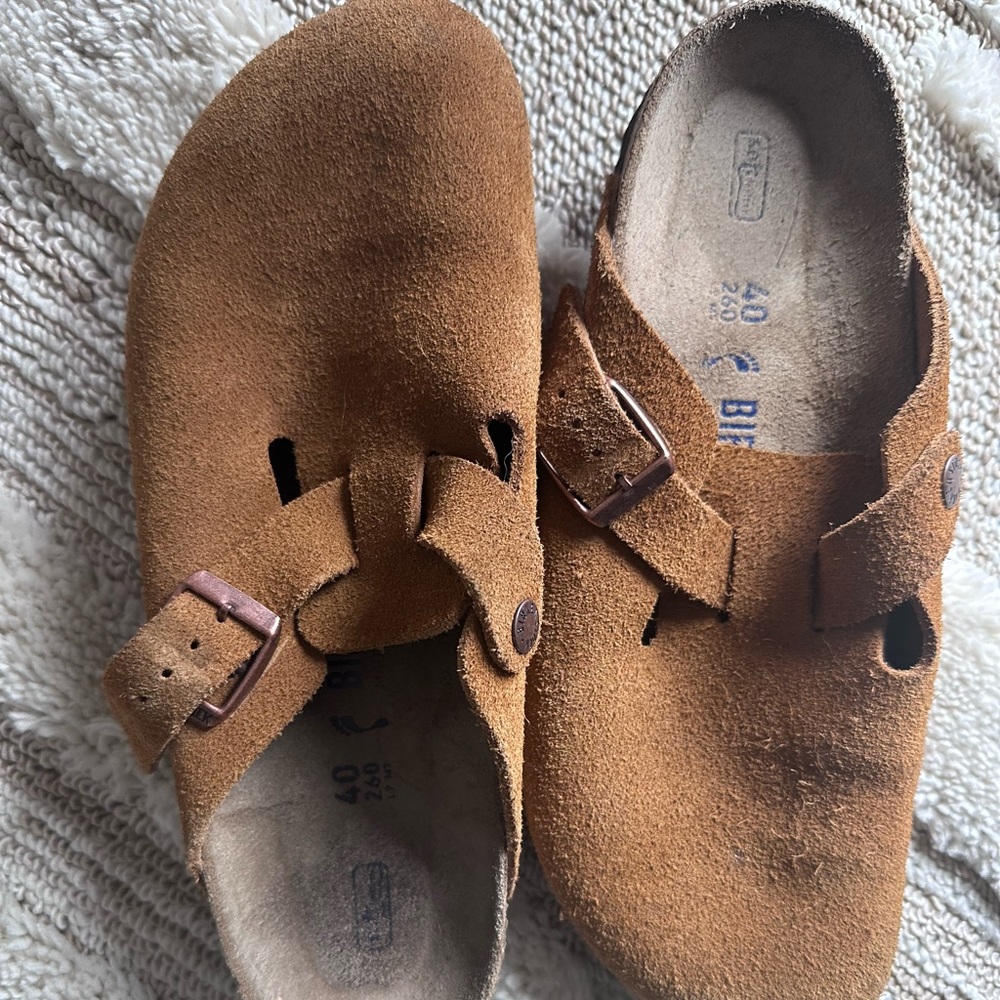 Birkenstock Boston Clogs in Chestnut worn a handful of times